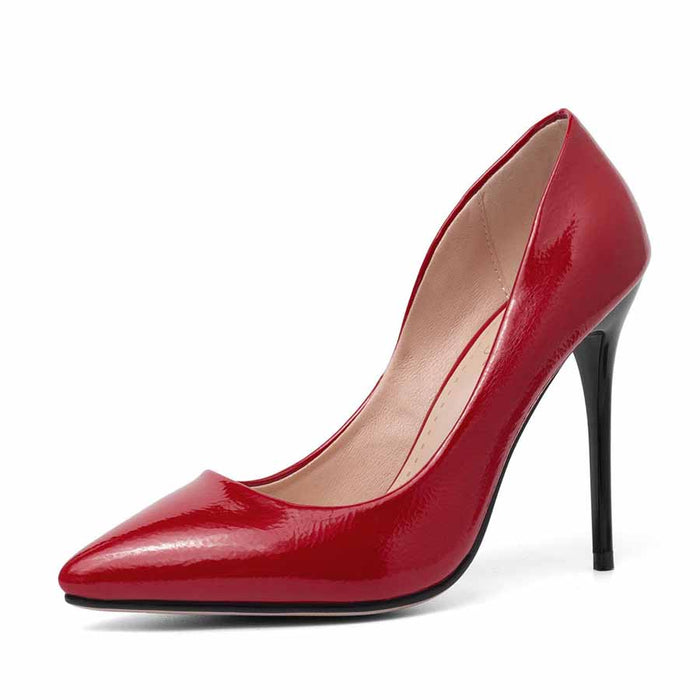 Women's Pointy Toe Dress Pump Patent Leather PU Heels