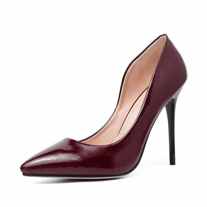 Women's Pointy Toe Dress Pump Patent Leather PU Heels