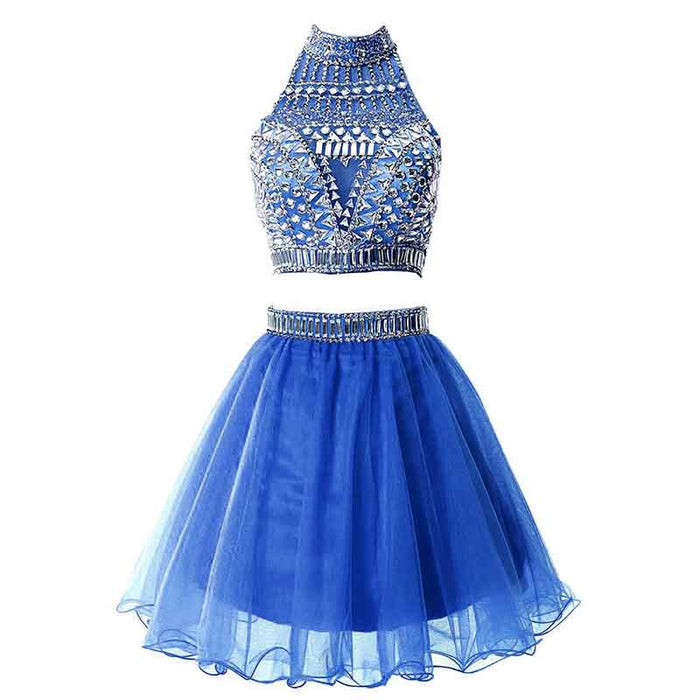 Women's Prom Dress Short For Juniors 2 Piece Cocktail Party Gown
