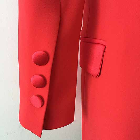 Womens Red Blazers Bouble-breasted Button Jackets