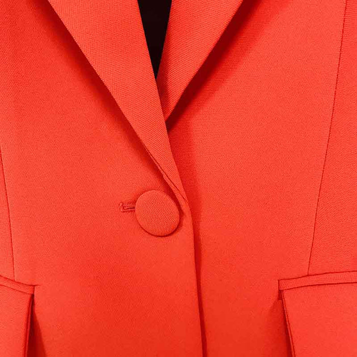 Women's Red Pantsuit Blazer+High Waisted Flare Pants Suit Wedding Pantsuit