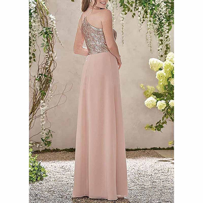 Womens Sequin Top Bridesmaid Dress Cocktail Party Swing Dresses