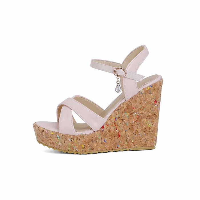Women's Shoes Platform Heels Sandals Pu Wedge Chunky Heels