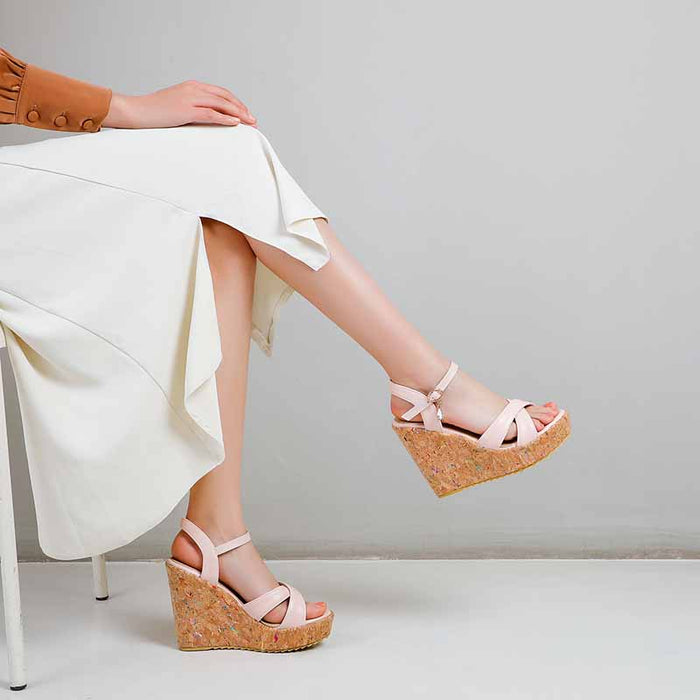 Women's Shoes Platform Heels Sandals Pu Wedge Chunky Heels