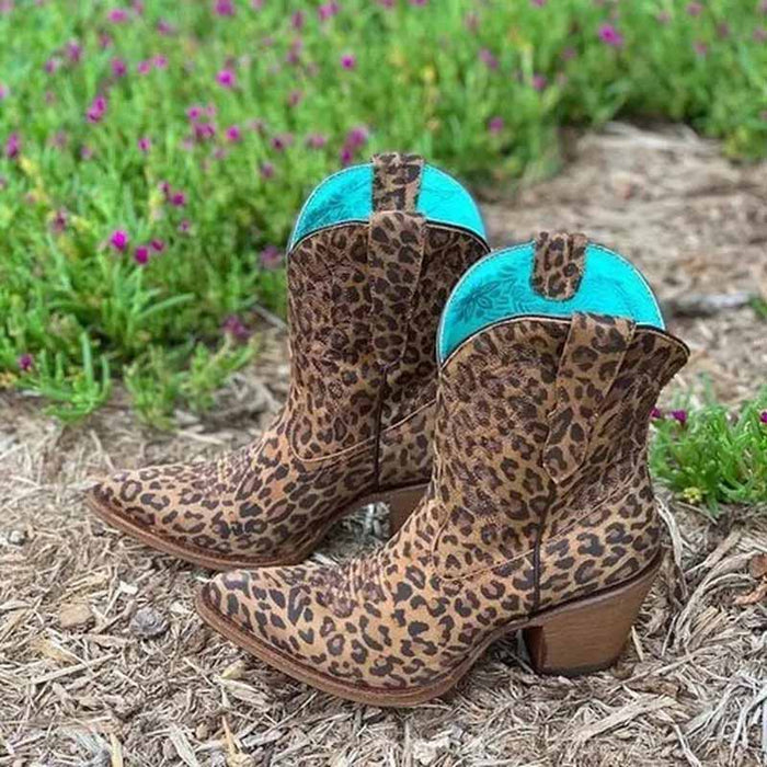 Women's Short Chunky Heel Country Dress Boots Ankle Dress Booties