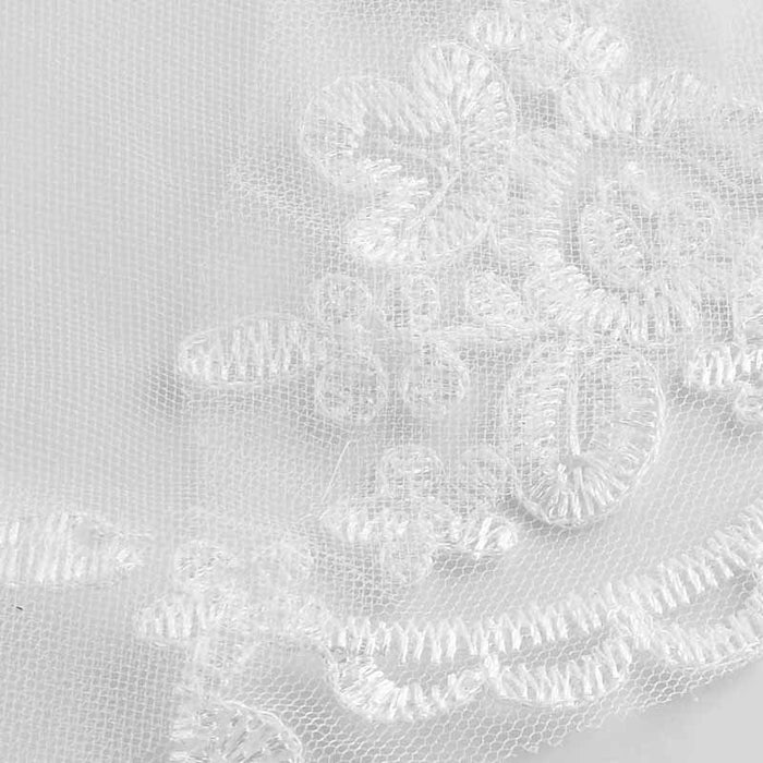 Womens Short Fingertip Length 1 Tier Lace Wedding Bridal Veil