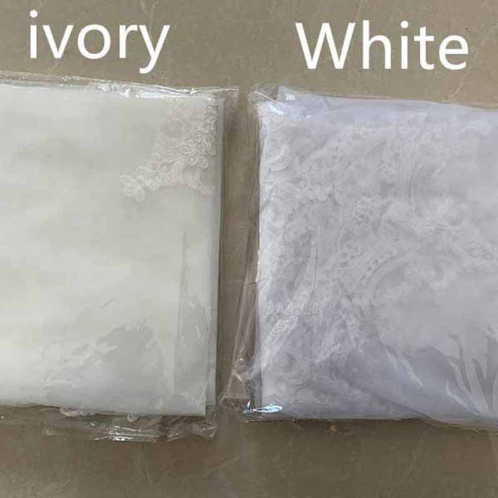Womens Short Fingertip Length 1 Tier Lace Wedding Bridal Veil