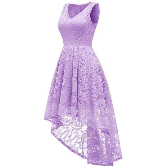 Women's Sleeveless Hi-Lo Lace Formal Dress Cocktail Party Dress Custom Size