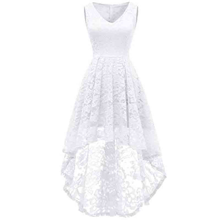 Women's Sleeveless Hi-Lo Lace Formal Dress Cocktail Party Dress Custom Size