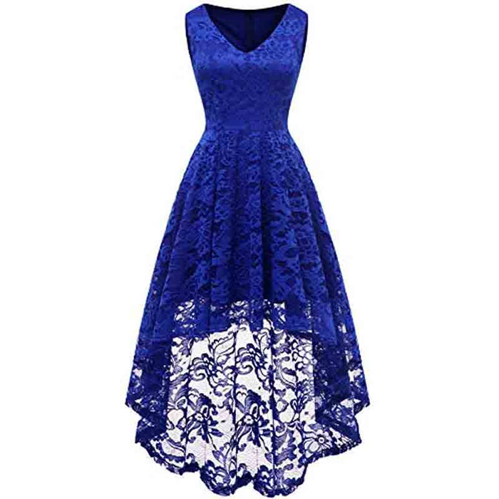 Women's Sleeveless Hi-Lo Lace Formal Dress Cocktail Party Dress Custom Size