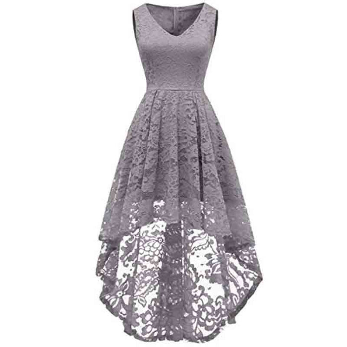 Women's Sleeveless Hi-Lo Lace Formal Dress Cocktail Party Dress Custom Size