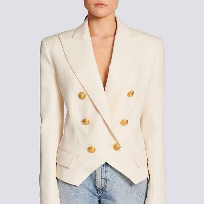 Women's Spring Blazer Double Breasted Tailored Blazer