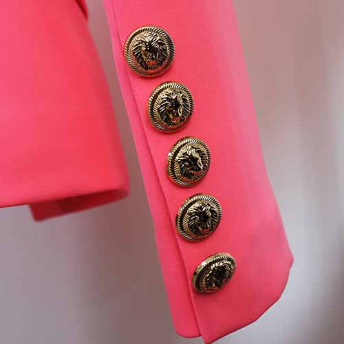Women's Spring Coats & Jackets Long Sleeves Blazer Breasted Pink Jacket