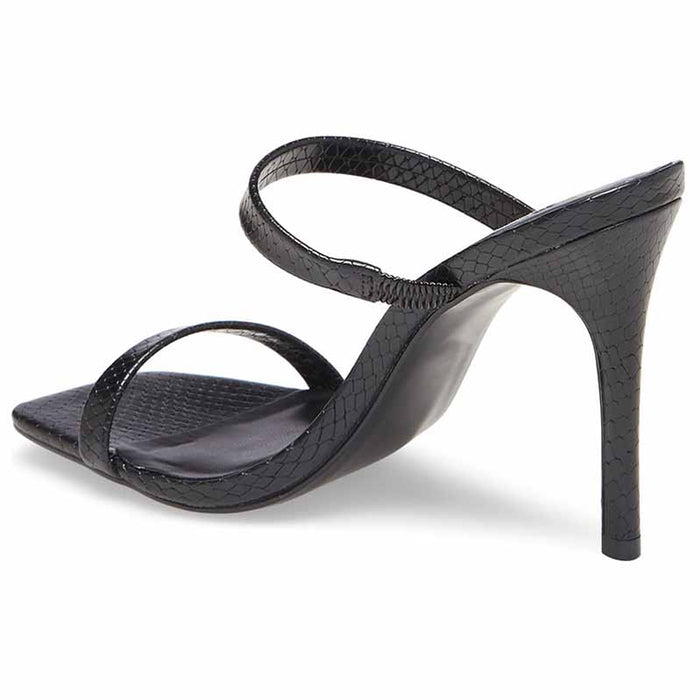 Women's Square toe Sandals Strappy Heels On Black Party Shoes
