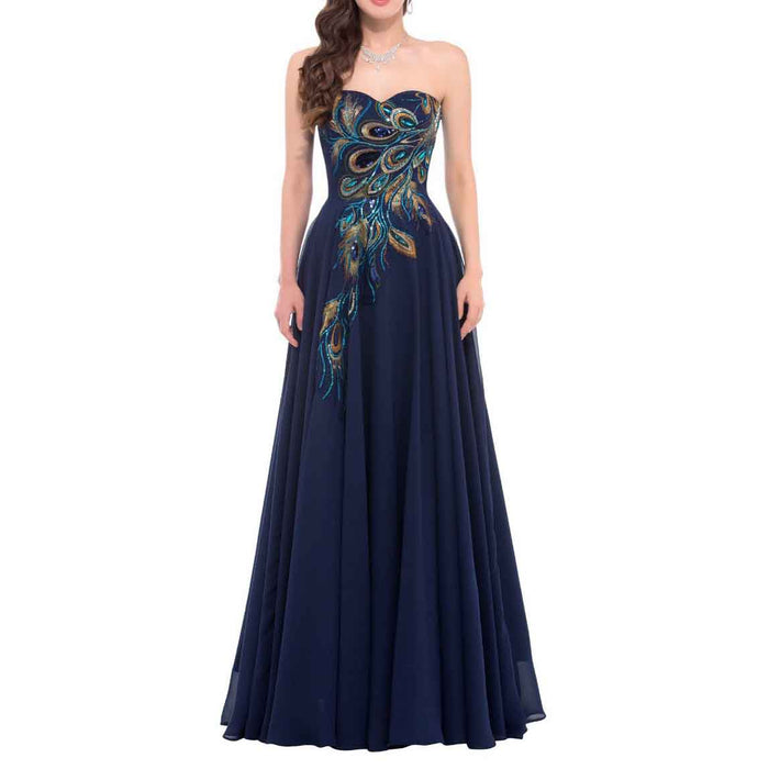 Women's Strapless Sweetheart Classic Evening Dress Ball Gown