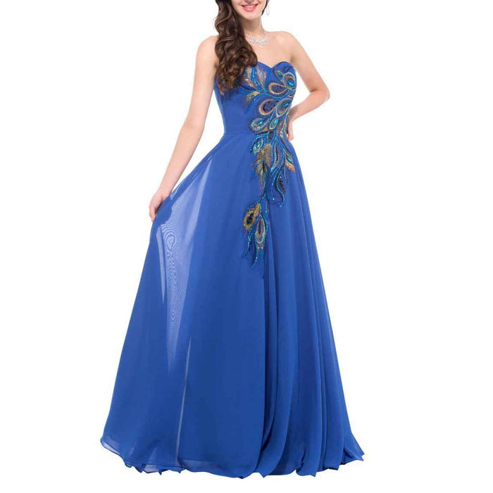 Women's Strapless Sweetheart Classic Evening Dress Ball Gown