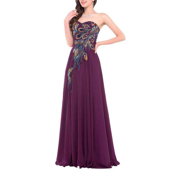 Women's Strapless Sweetheart Classic Evening Dress Ball Gown