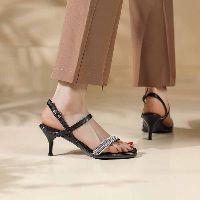 Women's Strappies Low Heel Pump Sandals Heels