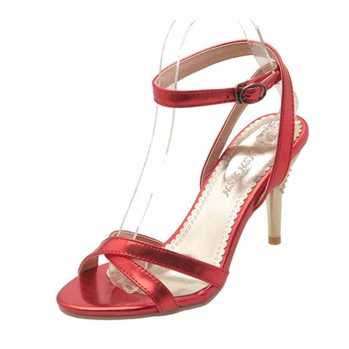 Women's Strappies Middle Heel Pump Prom Dress Sandals