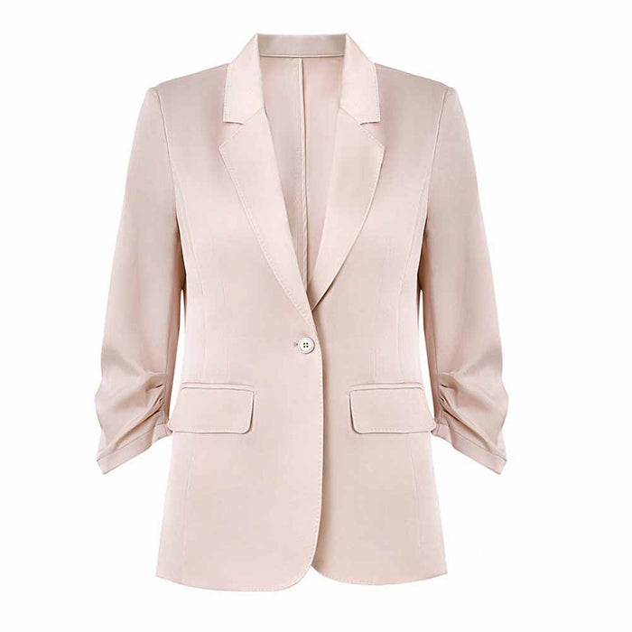 Women's Summber Blazer Work Office Blazers One Button Jacket with Pocket
