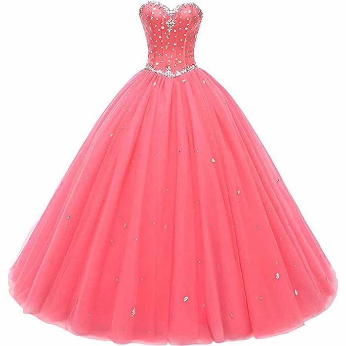 Women's Sweetheart Ball Gown Tulle Quinceanera Dresses Prom Dress
