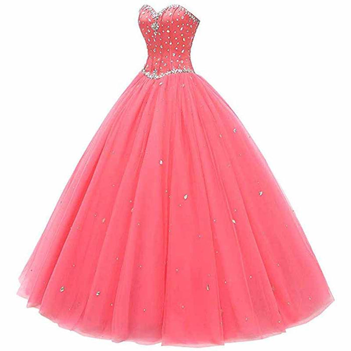 Women's Sweetheart Ball Gown Tulle Quinceanera Dresses Prom Dress