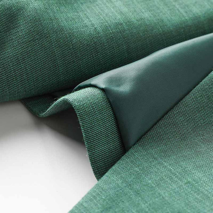 Women's Teal Green Textured Luxury Fitted Double Breasted Blazer with Lion Buttons - SLIM FIT