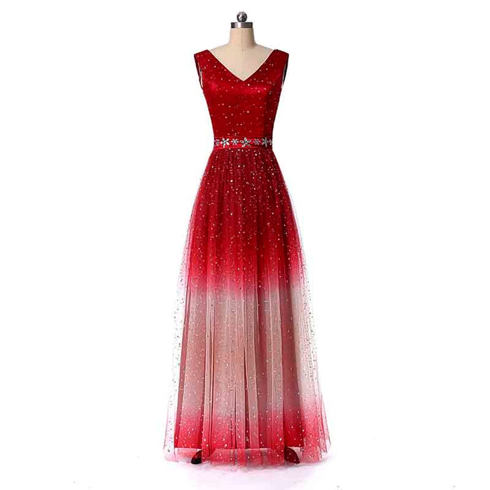 Women's Top Gradient Evening Prom A Line Gowns