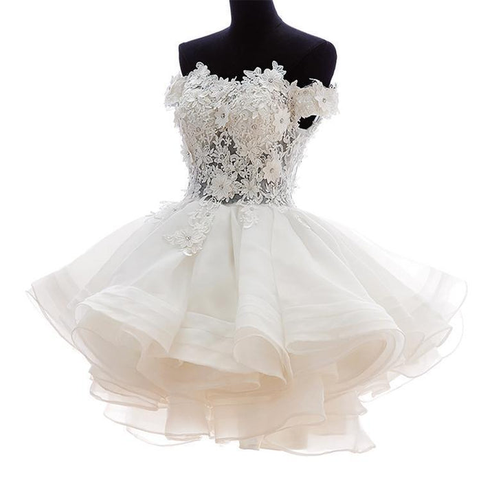 Women's Tulle Mini Cocktail Party Dress Short Prom Gown