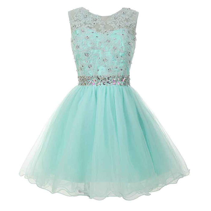 Women's Tulle Short Applique Beading Formal Homecoming Cocktail Party Dress