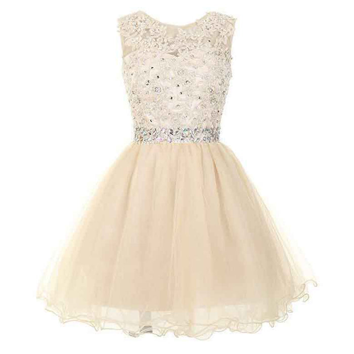 Women's Tulle Short Applique Beading Formal Homecoming Cocktail Party Dress