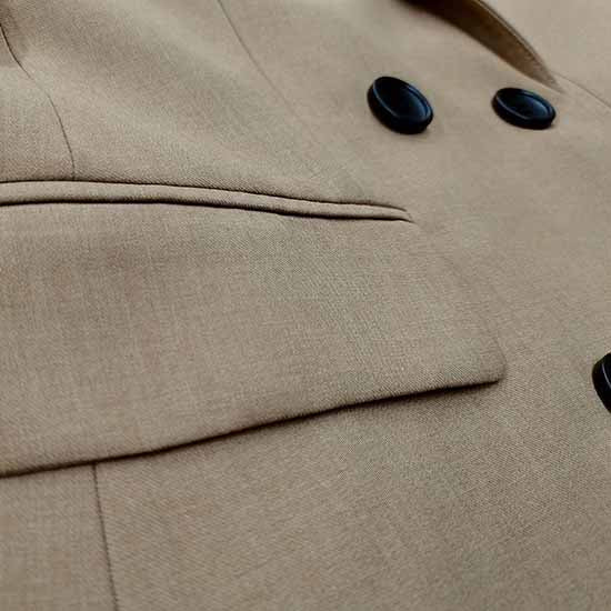 Women’s Two Pieces Blazer Office Lady Suit Set Work Blazer Jacket and Pant Khaki