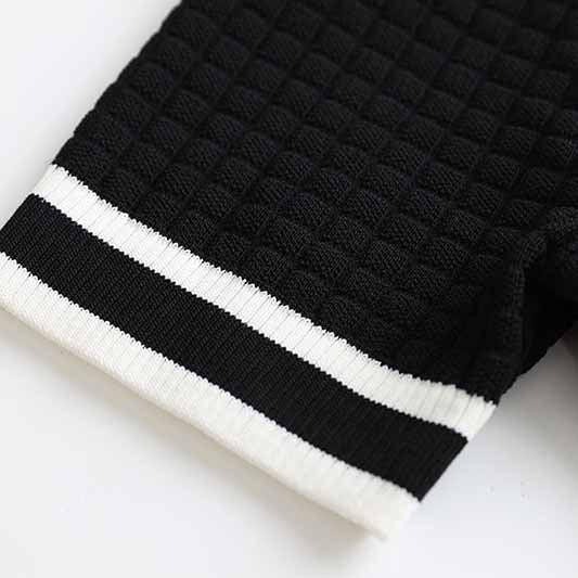Womens Two Pieces Suit Short-Sleeve Knit V Neck Shirt + Knit Mini Skirt Set