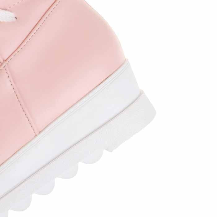 Stylish pink women's waterproof winter boots with a thick rubber sole for comfort and durability