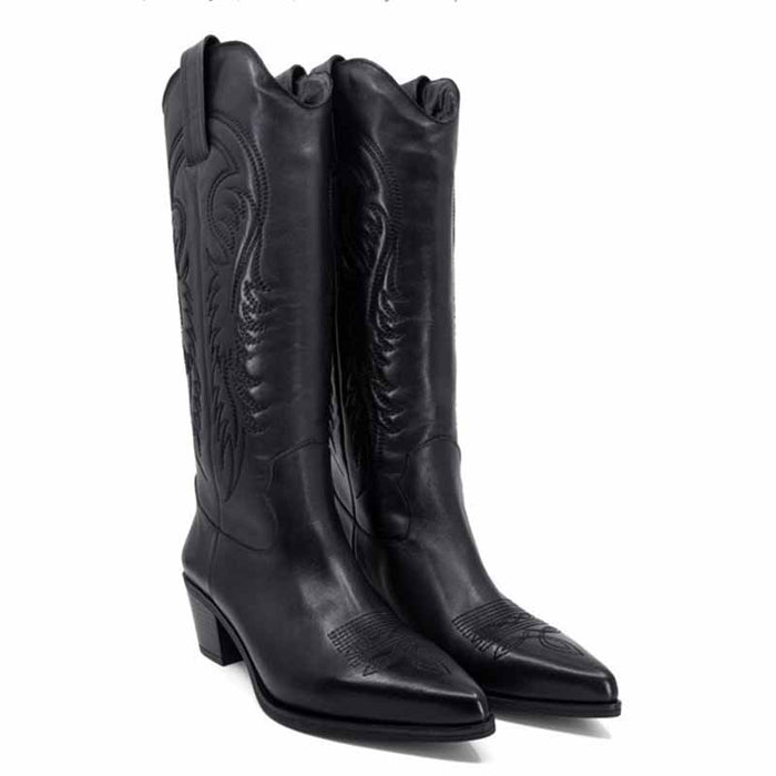 Women's Western Cowgirl Cowboy Boots Wide Square Toe Mid Calf