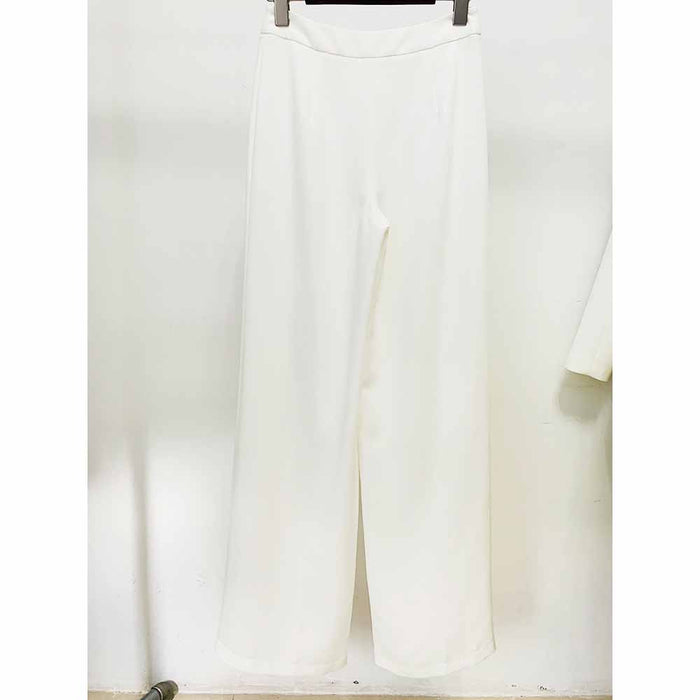 Women's White Lace-Up 2 Piece Bell-bottomed Pantsuit Sizes 6-14