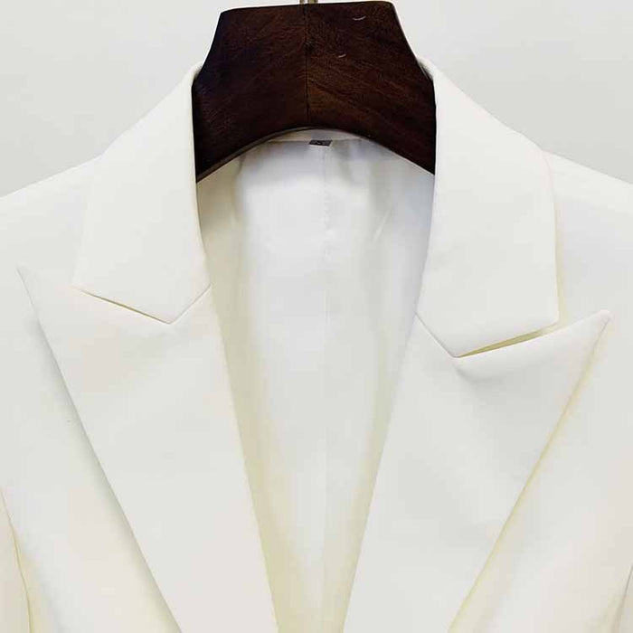 Women's White Lace-Up 2 Piece Bell-bottomed Pantsuit Sizes 6-14