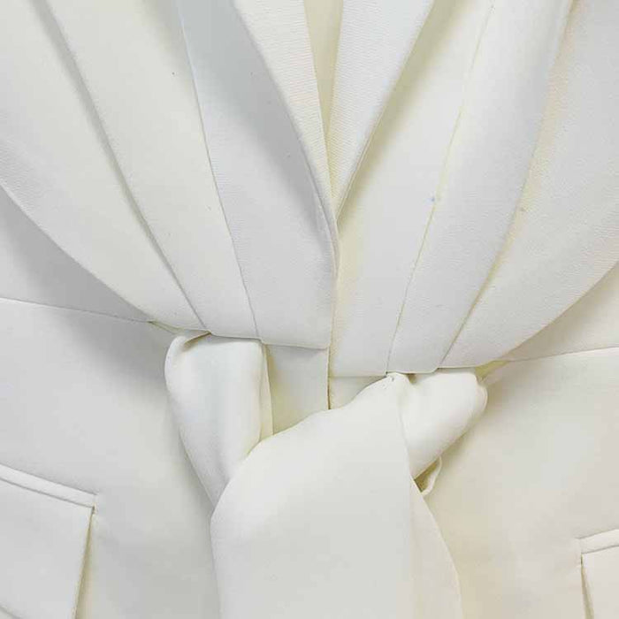 Women's White Lace-Up 2 Piece Bell-bottomed Pantsuit Sizes 6-14