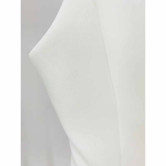 Womens White Sleeveless Button Collar Coat V Neck Button Down Top Jacket