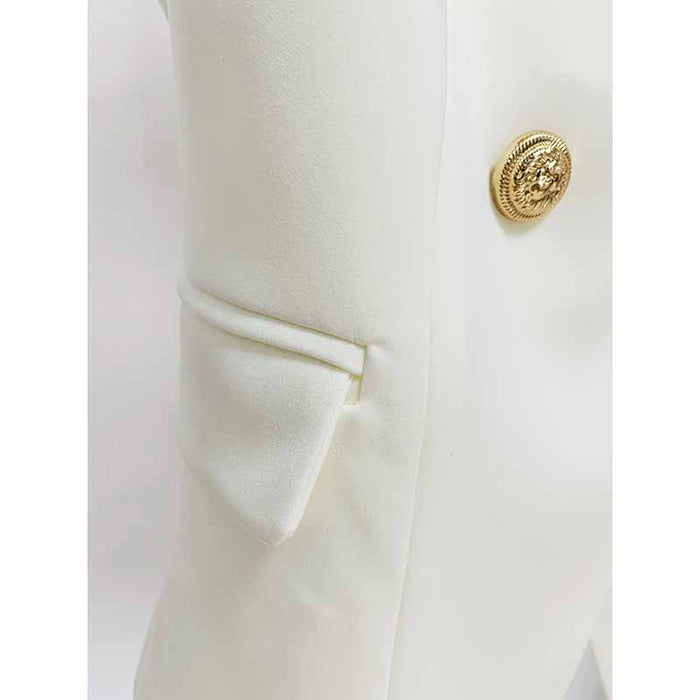 Womens White Sleeveless Button Collar Coat V Neck Button Down Top Jacket
