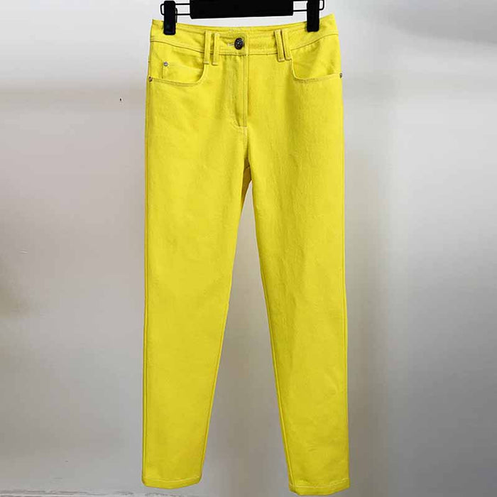 Women's Yellow Skinny Jeans Slim Fit Jeans & Denim Pants