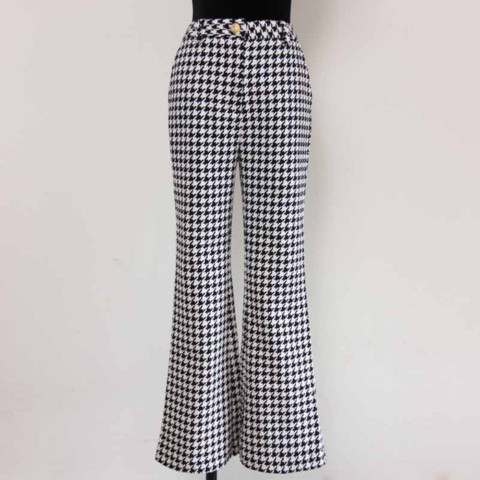 Womes Houndstooth Flared Pants
