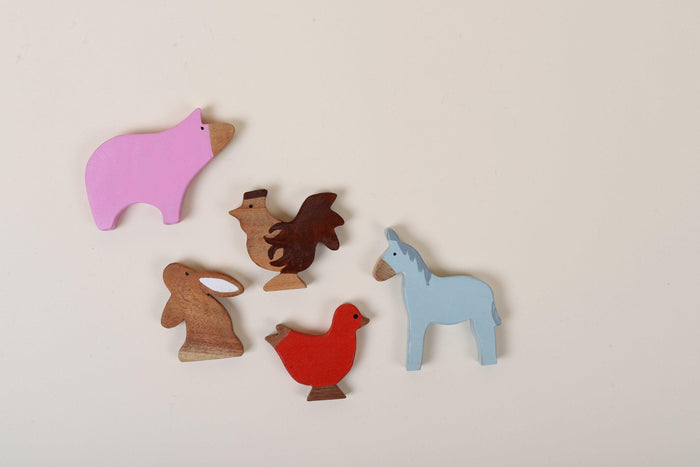 Wooden Farm Animals Toys - Bombay Toy Company