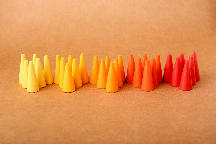 Wooden Loose Parts | Cones | Midnight Forest, Raging Sun and Balmy Afternoon