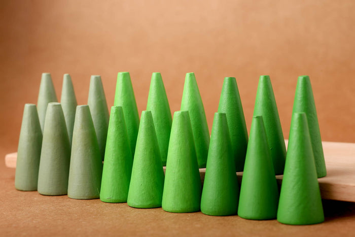 Wooden Loose Parts | Cones | Midnight Forest, Raging Sun and Balmy Afternoon