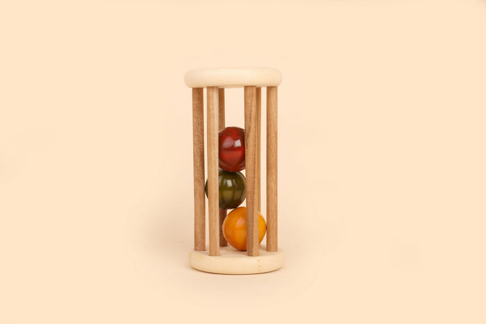 Wooden Rolling Rattle for Babies | Rattle - Bombay Toy Company