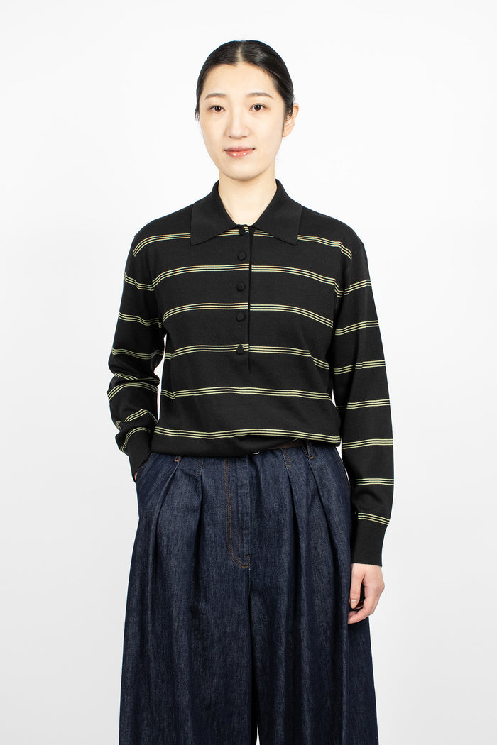 Wool Polo Shirt Black