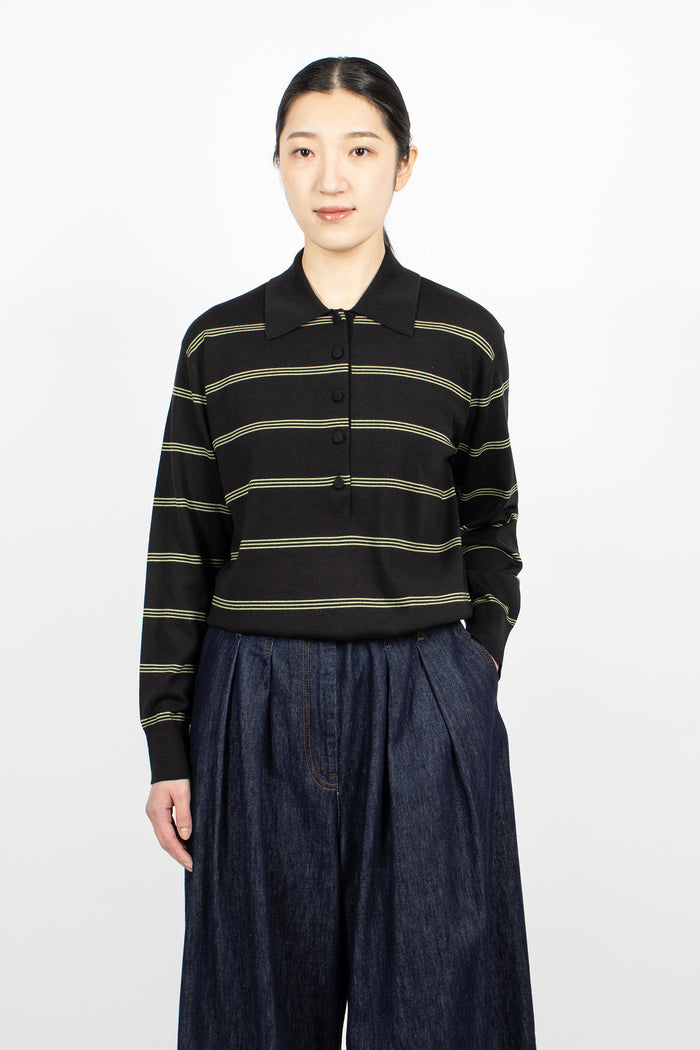 Wool Polo Shirt Black