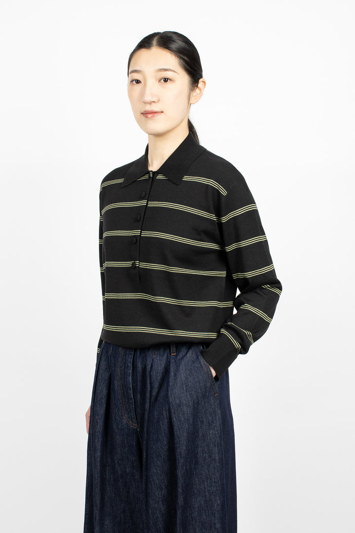 Wool Polo Shirt Black