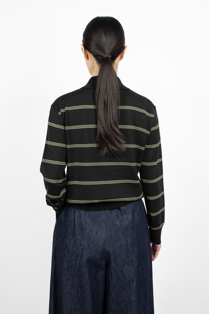 Wool Polo Shirt Black